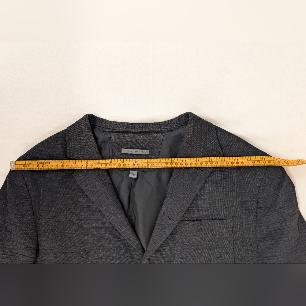John Varvatos Textured Charcoal Blazer Size 58 - Picture 5 of 7
